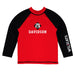 Davidson College Wildcats Vive La Fete Logo Red Black Long Sleeve Raglan Rashguard