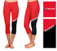 Davidson College Wildcats Vive La Fete Game Day Collegiate Leg Color Block Women Red Black Capri Leggings - Vive La Fête - Online Apparel Store