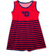 University of Dayton Flyers Vive La Fete Girls Game Day Sleeveless Tank Dress Solid Red Logo Stripes on Skirt