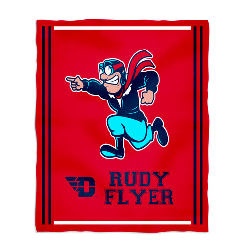 University of Dayton Flyers Vive La Fete Kids Game Day Red Plush Soft Minky Blanket 36 x 48 Mascot