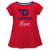 University of Dayton Flyers Vive La Fete Girls Game Day Short Sleeve Red Top with School Logo and Name