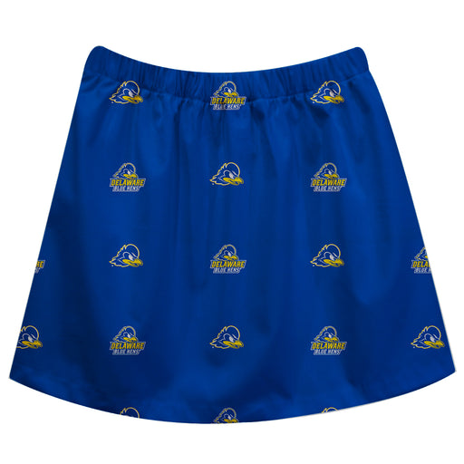 Delaware Blue Hens Vive La Fete Girls Game Day All Over Logo Elastic Waist Classic Play Blue Skirt - Vive La Fête - Online Apparel Store