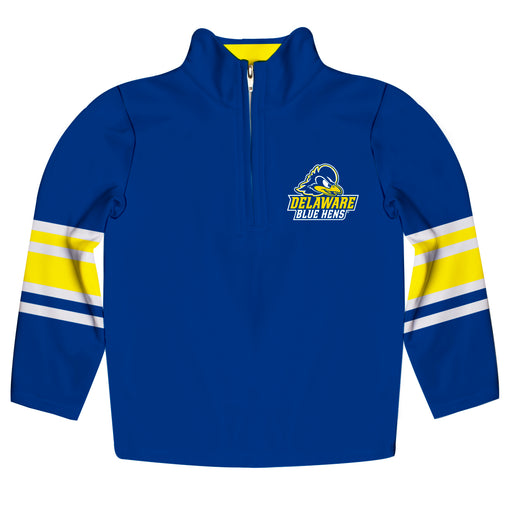 Delaware Blue Hens Vive La Fete Game Day Blue Quarter Zip Pullover Stripes on Sleeves - Vive La Fête - Online Apparel Store