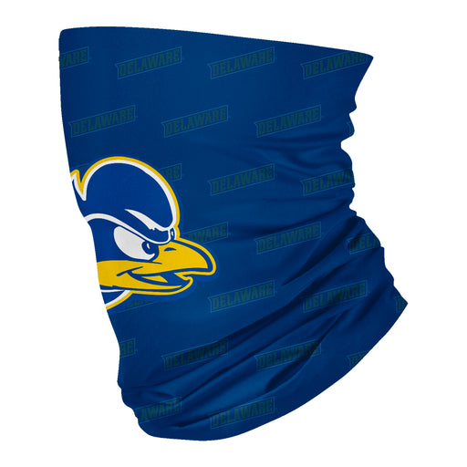 Delaware Blue Hens Vive La Fete All Over Logo Game Day  Collegiate Face Cover Soft 4-Way Stretch Neck Gaiter - Vive La Fête - Online Apparel Store