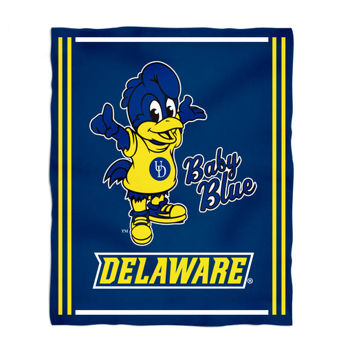 Delaware Blue Hens Vive La Fete Kids Game Day Blue Plush Soft Minky Blanket 36 x 48 Mascot