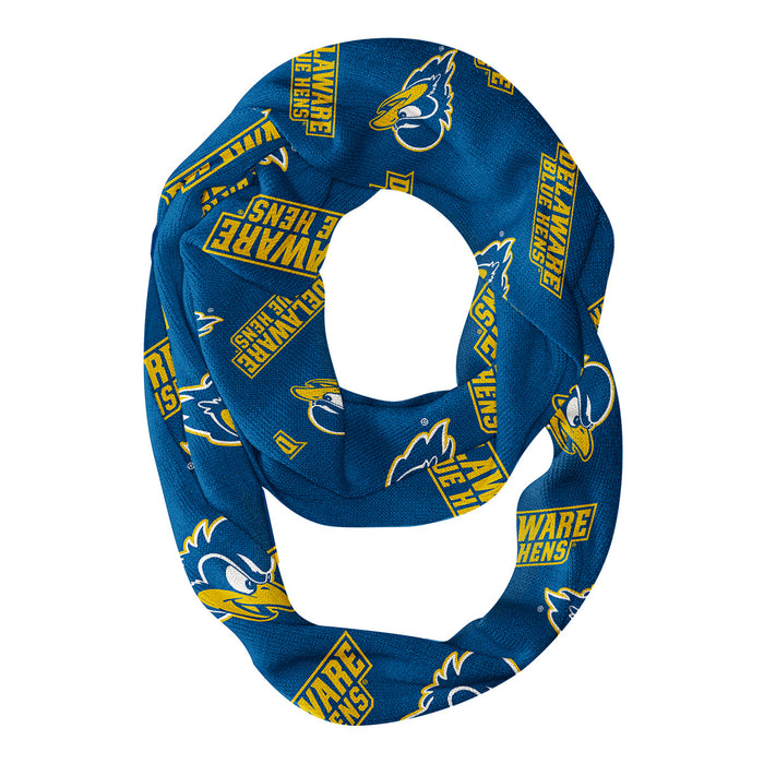 Delaware Blue Hens Vive La Fete Repeat Logo Game Day Collegiate Women Light Weight Ultra Soft Infinity Scarf