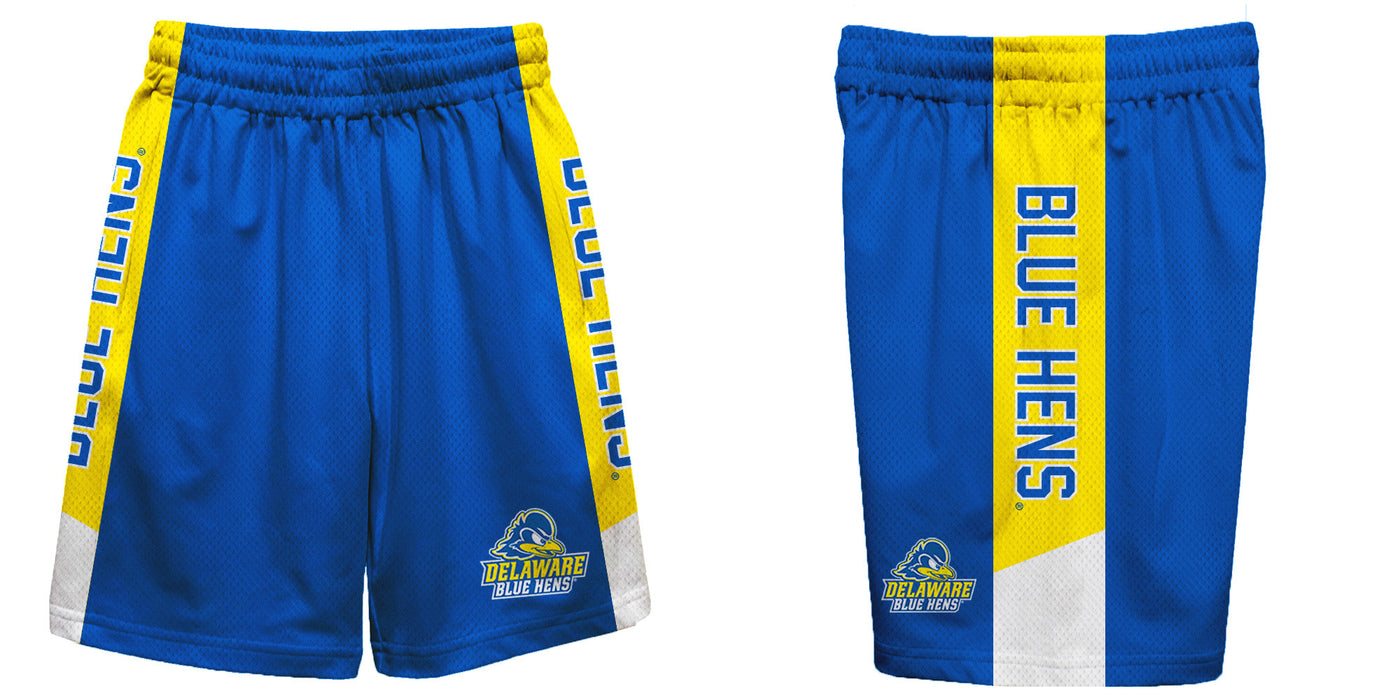 Delaware Blue Hens Vive La Fete Game Day Blue Stripes Boys Solid Yellow Athletic Mesh Short - Vive La Fête - Online Apparel Store