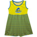 Delaware Blue Hens Vive La Fete Girls Game Day Sleeveless Tank Dress Solid Yellow Logo Stripes on Skirt