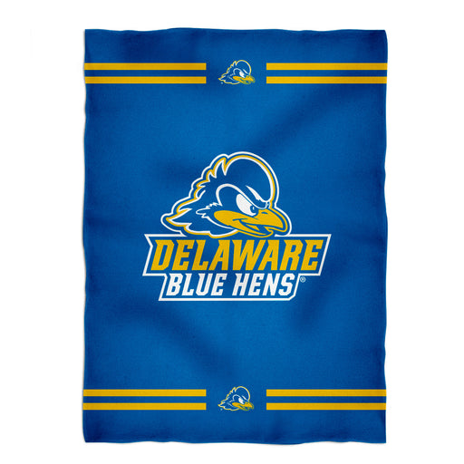 Delaware Blue Hens Vive La Fete Game Day Warm Lightweight Fleece Blue Throw Blanket 40 X 58 Logo and Stripes