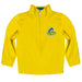 Delaware Blue Hens Vive La Fete Game Day Solid Yellow Quarter Zip Pullover Sleeves
