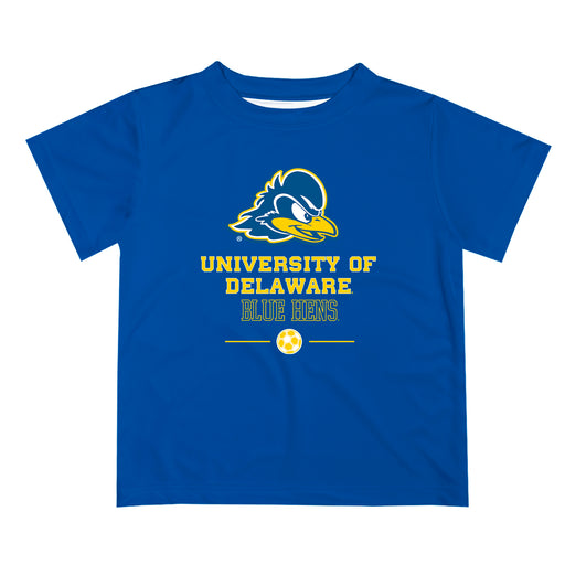 Delaware Blue Hens Vive La Fete Soccer V1 Blue Short Sleeve Tee Shirt