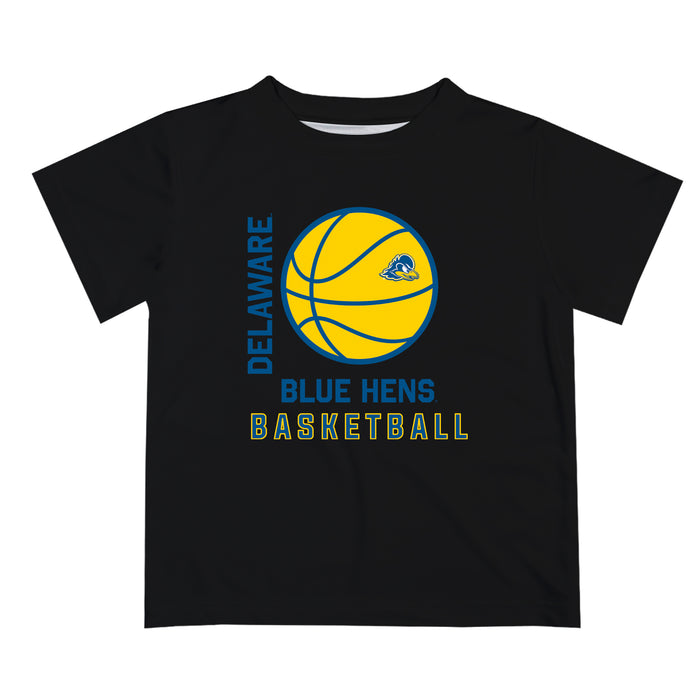 Delaware Blue Hens Vive La Fete Basketball V1 Black Short Sleeve Tee Shirt