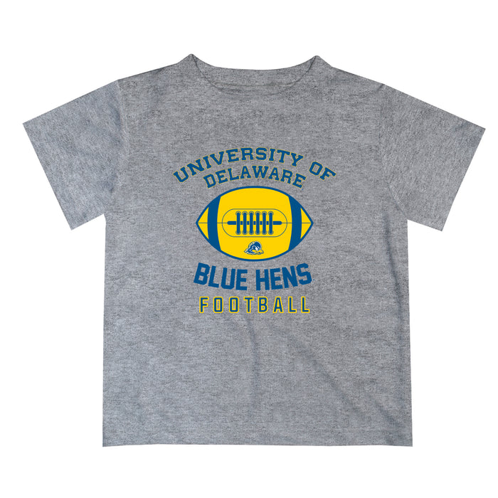 Delaware Blue Hens Vive La Fete Football V2 Heather Gray Short Sleeve Tee Shirt