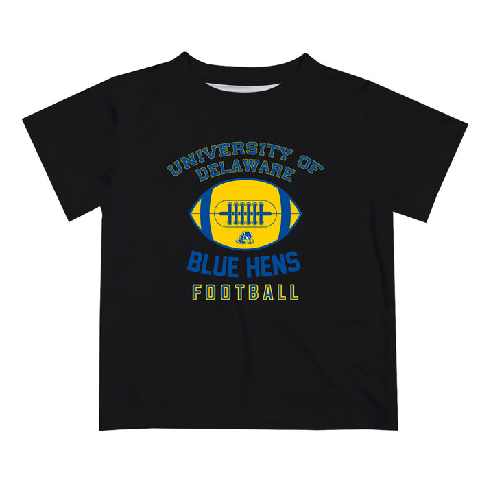 Delaware Blue Hens Vive La Fete Football V2 Black Short Sleeve Tee Shirt