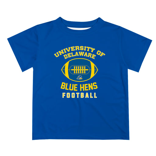 Delaware Blue Hens Vive La Fete Football V2 Blue Short Sleeve Tee Shirt