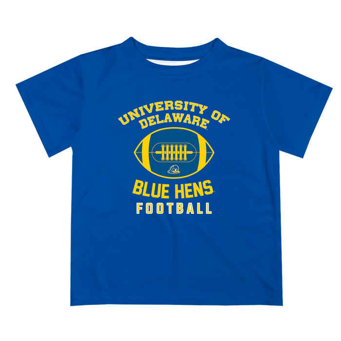 Delaware Blue Hens Vive La Fete Football V2 Blue Short Sleeve Tee Shirt