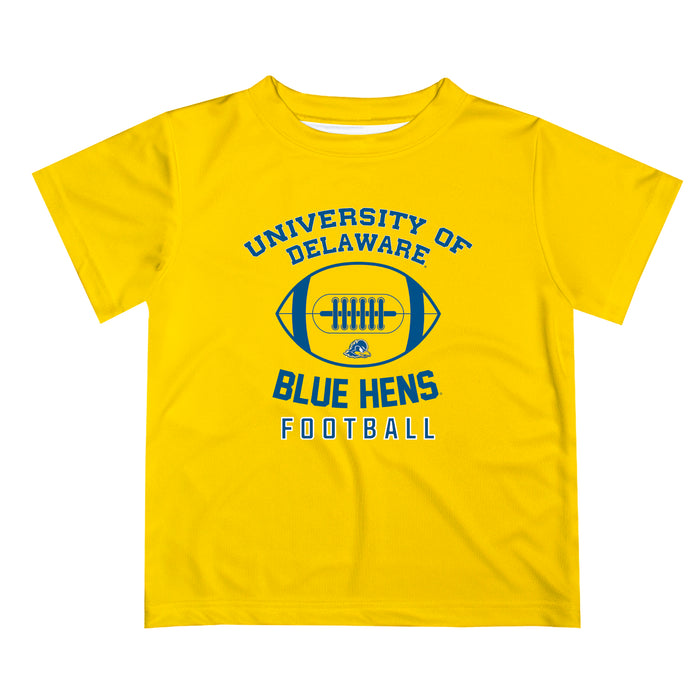 Delaware Blue Hens Vive La Fete Football V2 Yellow Short Sleeve Tee Shirt