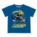 Delaware Blue Hens Original Dripping Football Helmet Blue T-Shirt by Vive La Fete