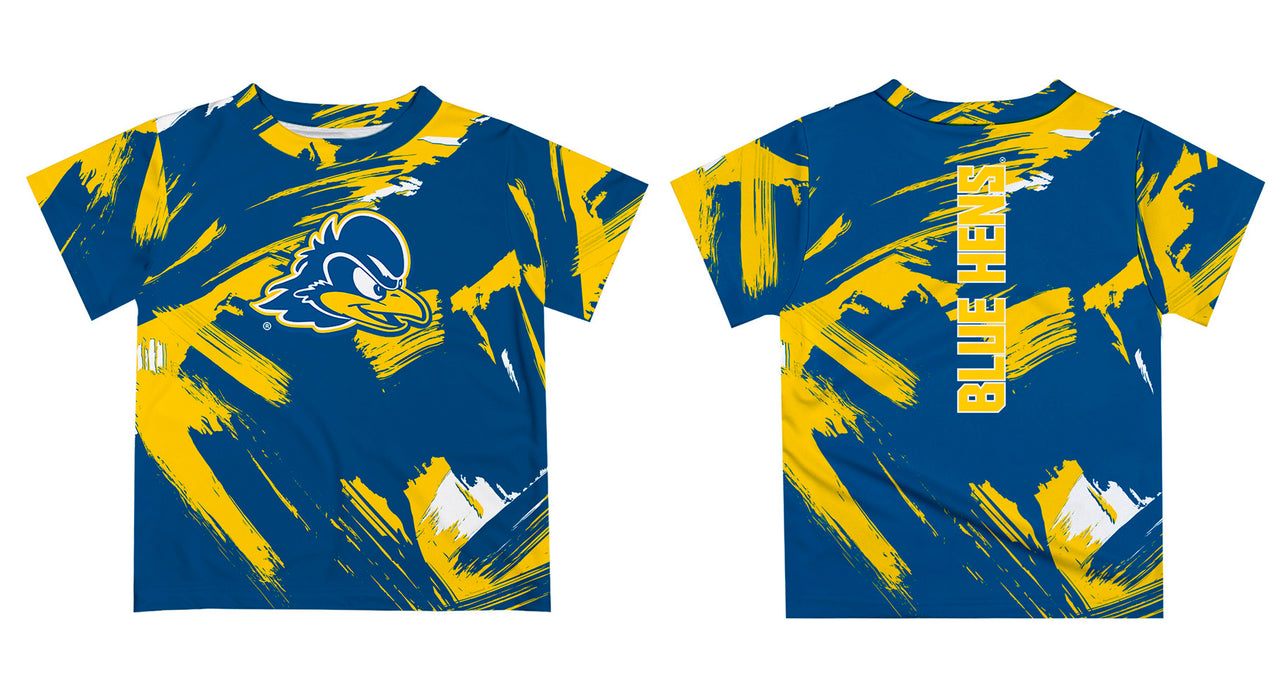 Delaware Blue Hens Vive La Fete Boys Game Day Blue Short Sleeve Tee Paint Brush - Vive La Fête - Online Apparel Store