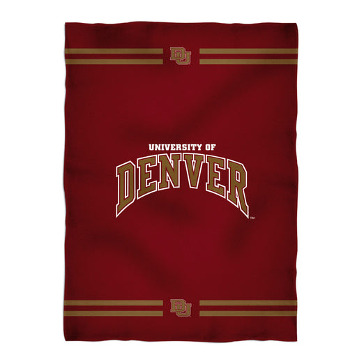 University of Denver Pioneers Vive La Fete Game Day Soft Premium Fleece Maroon Throw Blanket 40" x 58” Name and Stripes - Vive La Fête - Online Apparel Store