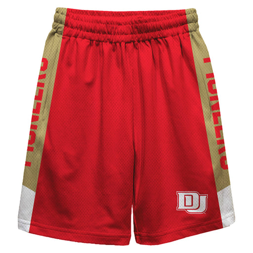 Denver Pioneers Vive La Fete Game Day Maroon Stripes Boys Solid Gold Athletic Mesh Short