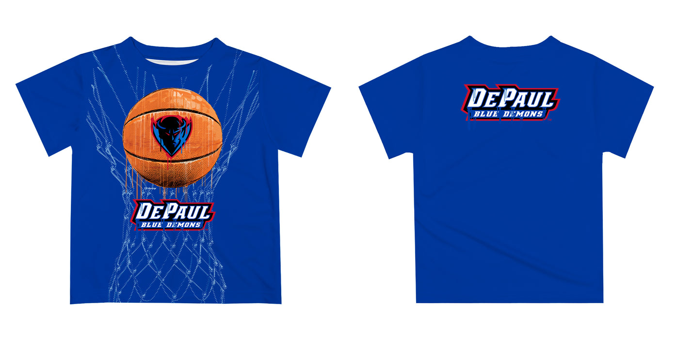 Depaul Blue Demons Original Dripping Basketball Blue T-Shirt by Vive La Fete - Vive La Fête - Online Apparel Store