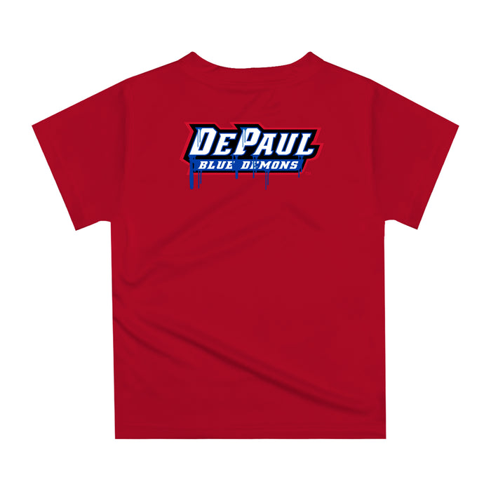 Depaul Blue Demons Original Dripping Basketball Red T-Shirt by Vive La Fete - Vive La Fête - Online Apparel Store