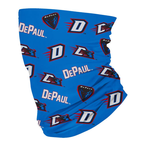 DePaul Blue Demons Neck Gaiter Blue All Over Logo - Vive La Fête - Online Apparel Store