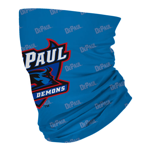 Depaul University Blue Demons Neck Gaiter Blue All Over Logo - Vive La Fête - Online Apparel Store