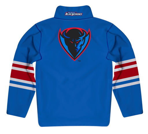 Depaul Blue Demons Vive La Fete Game Day Blue Quarter Zip Pullover Stripes on Sleeves - Vive La Fête - Online Apparel Store