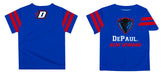 Depaul Blue Demons Vive La Fete Boys GameDay Blue Short Sleeve Tee with Stripes on Sleeves - Vive La Fête - Online Apparel Store