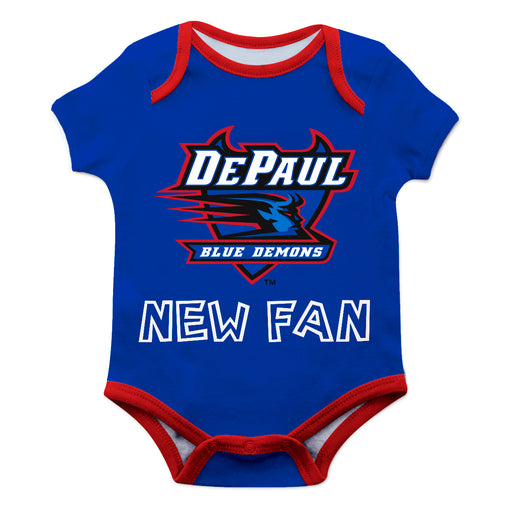 Depaul Blue Demons Vive La Fete Infant Game Day Blue Short Sleeve Onesie New Fan Logo and Mascot Bodysuit - Vive La Fête - Online Apparel Store