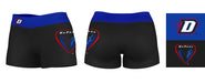 Depaul Blue Demons Vive La Fete Logo on Thigh & Waistband Black & Blue Women Yoga Booty Workout Shorts 3.75 Inseam" - Vive La Fête - Online Apparel Store