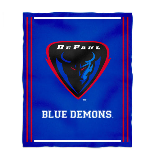 Depaul Blue Demons Vive La Fete Kids Game Day Blue Plush Soft Minky Blanket 36 x 48 Mascot