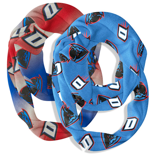 Depaul Blue Demons Vive La Fete All Over Logo Game Day Collegiate Women Set of 2 Light Weight Ultra Soft Infinity Scarfs