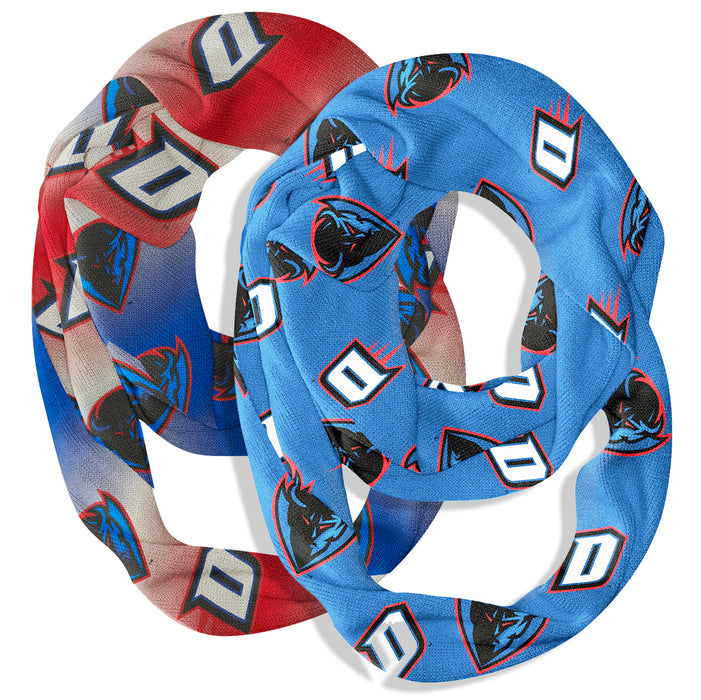 Depaul Blue Demons Vive La Fete All Over Logo Game Day Collegiate Women Set of 2 Light Weight Ultra Soft Infinity Scarfs