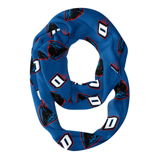 Depaul Blue Demons Vive La Fete Repeat Logo Game Day Collegiate Women Light Weight Ultra Soft Infinity Scarf