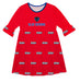 Depaul Blue Demons  Vive La Fete Girls Game Day 3/4 Sleeve Solid Red All Over Logo on Skirt