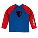 Depaul Blue Demons Vive La Fete Logo Blue Red Long Sleeve Raglan Rashguard