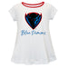 Depaul Blue Demons Vive La Fete Girls Game Day Short Sleeve White Top with School Logo and Name
