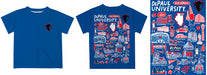 Depaul Blue Demons Hand Sketched Vive La Fete Impressions Artwork Boys Blue Short Sleeve Tee Shirt - Vive La Fête - Online Apparel Store
