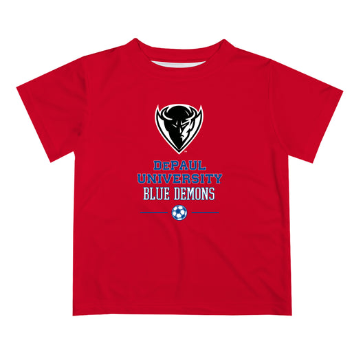 Depaul Blue Demons Vive La Fete Soccer V1 Red Short Sleeve Tee Shirt