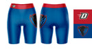 Depaul Blue Demons Vive La Fete Game Day Logo on Thigh and Waistband Blue and Red Women Bike Short 9 Inseam - Vive La Fête - Online Apparel Store