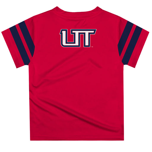 Utah Tech Trailblazers Vive La Fete Boys Game Day Red Short Sleeve Tee with Stripes on Sleeves - Vive La Fête - Online Apparel Store