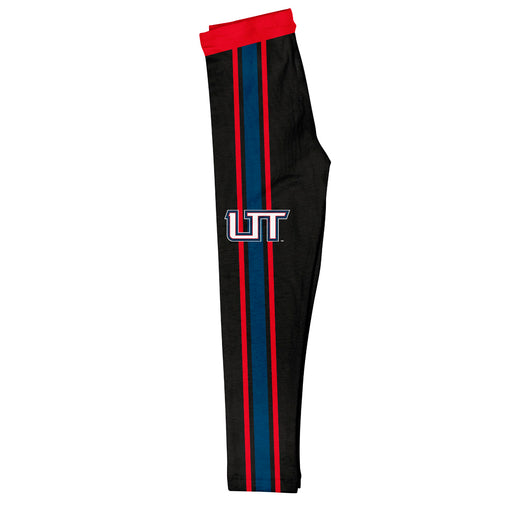 Utah Tech University Trailblazers Vive La Fete Girls Game Day Black with Red Stripes Leggings Tights