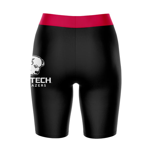 Utah Tech Trailblazers Vive La Fete Game Day Logo on Thigh and Waistband Black and Red Women Bike Short 9 Inseam - Vive La Fête - Online Apparel Store