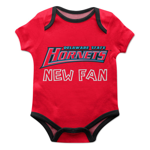 Delaware State Hornets Vive La Fete Infant Game Day Red Short Sleeve Onesie New Fan Logo and Mascot Bodysuit