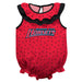 Delaware State Hornets Swirls Red Sleeveless Ruffle Onesie Logo Bodysuit