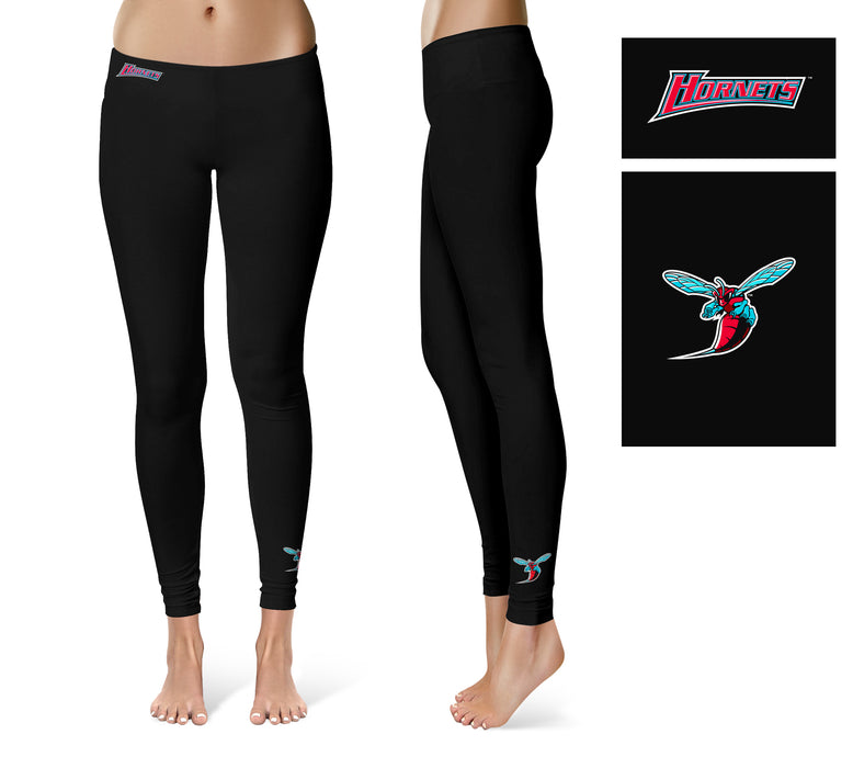 Delaware State Hornets Vive La Fete Game Day Collegiate Logo at Ankle Women Black Yoga Leggings 2.5 Waist Tights - Vive La Fête - Online Apparel Store