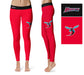Delaware State Hornets Vive La Fete Game Day Collegiate Logo on Thigh Red Women Yoga Leggings 2.5 Waist Tights - Vive La Fête - Online Apparel Store